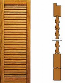 Scuro persiana in legno modello doppia spiovenza tipo 2