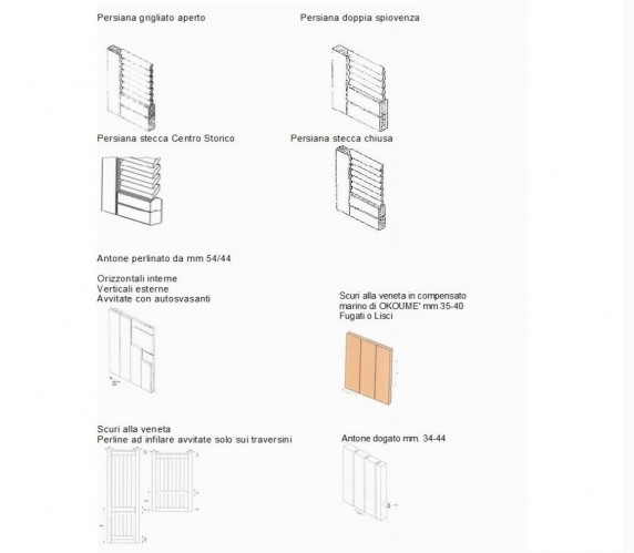 Persiane e scuri in legno, alluminio e PVC