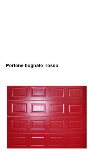 Portone sezionale con bugne colore  rosso